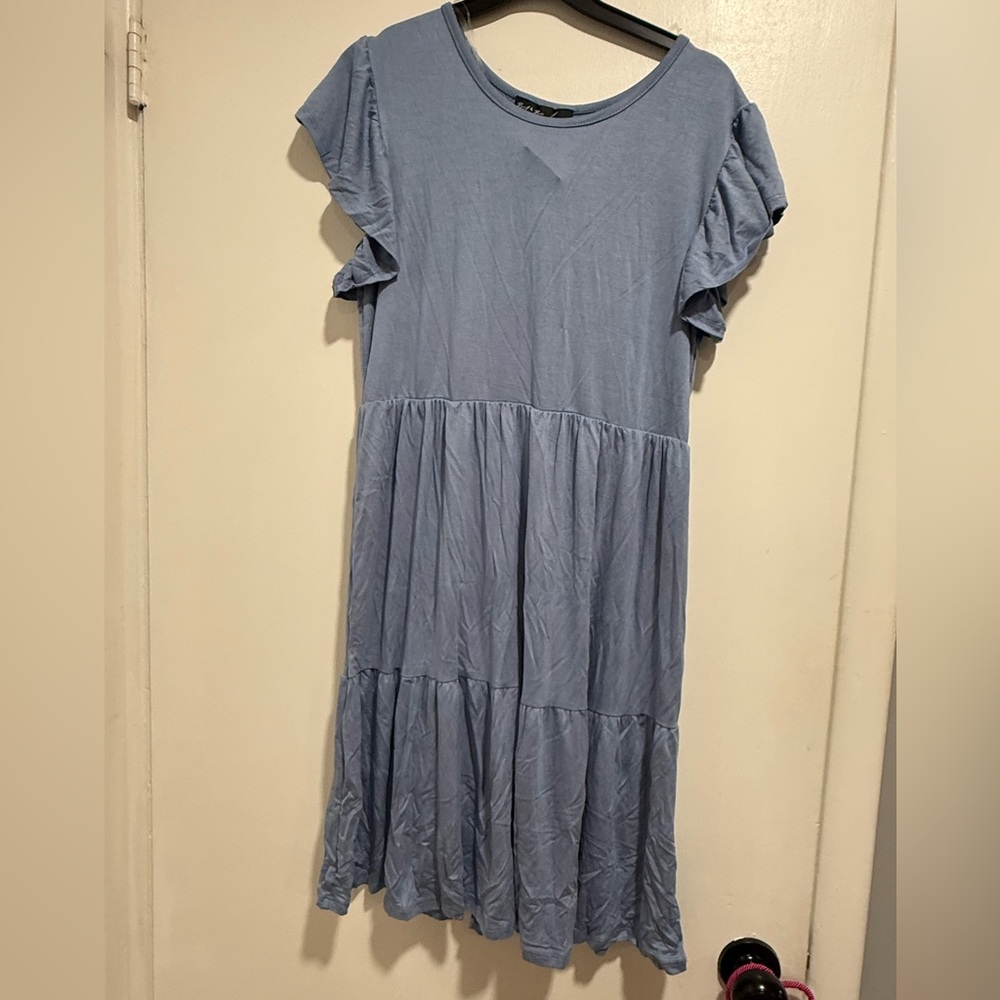 Light Blue Ruffle Dress Large